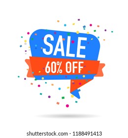modern design origami ribbon element banner for e-commerce business