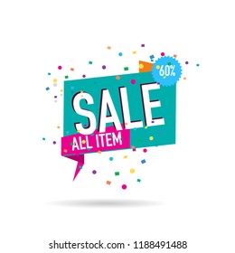 modern design origami ribbon element banner for e-commerce business