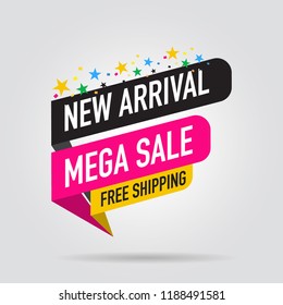 modern design origami ribbon element banner for e-commerce business