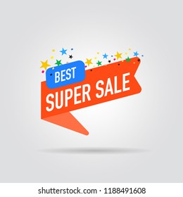 modern design origami ribbon element banner for e-commerce business