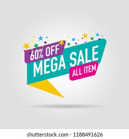 modern design origami ribbon element banner for e-commerce business