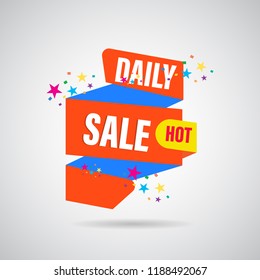 modern design origami ribbon element banner for e-commerce business