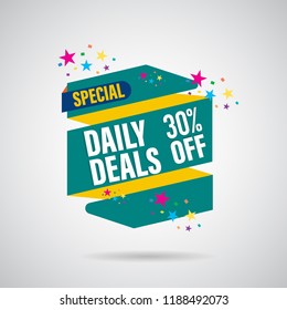 modern design origami ribbon element banner for e-commerce business
