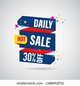 modern design origami ribbon element banner for e-commerce business