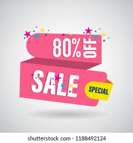 modern design origami ribbon element banner for e-commerce business