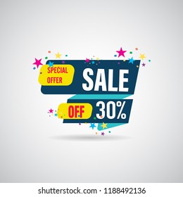 modern design origami ribbon element banner for e-commerce business