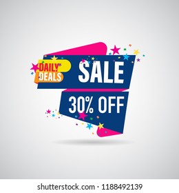 modern design origami ribbon element banner for e-commerce business