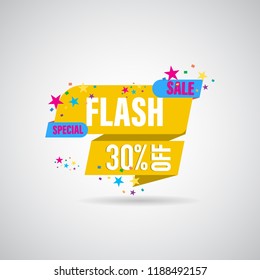 modern design origami ribbon element banner for e-commerce business