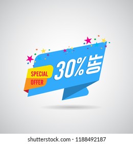 modern design origami ribbon element banner for e-commerce business