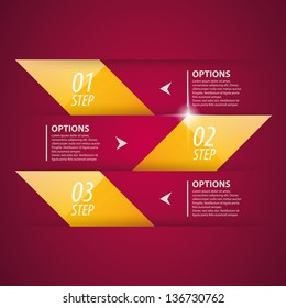 Modern design origami style step up options numbers banner template. Vector illustration