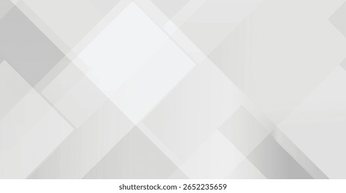 Modern design with overlapping light gray squares and rectangles creating a dynamic pattern.