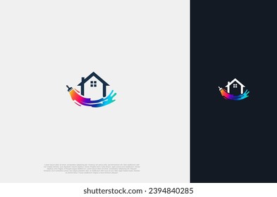 Modern design Painted House decor and repair color, painter, house painting service for home decoration, building, house construction and staining. Vector Illustration concept
