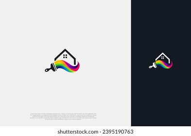 Modern design Painted House decor and repair color, painter, house painting service for home decoration, building, house construction and staining. Vector Illustration concept
