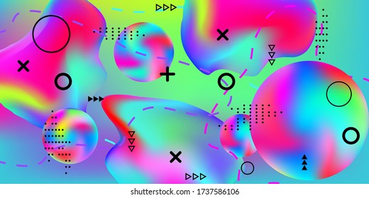 Modern design poster with 3d flow shape. Minimal style concept. Colorful abstract background. Gradients waves music background.