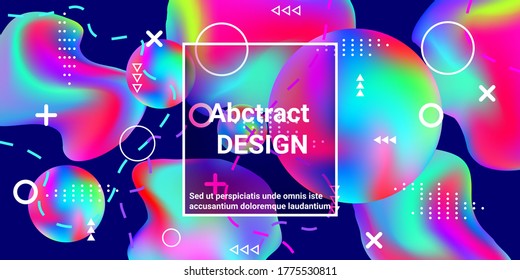 Modern design poster with 3d flow shape. Minimal style concept. Colorful abstract background. Trendy creative vector cosmic gradient.