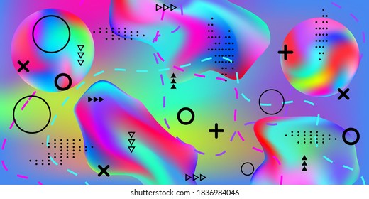 Modern design poster with 3d flow shape. Minimal style concept. Colorful abstract background. Trendy creative vector cosmic gradient.