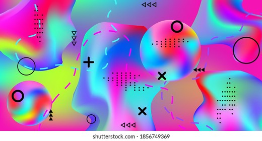 Modern design poster with 3d flow shape. Minimal style concept. Colorful abstract background. Trendy creative vector cosmic gradient.