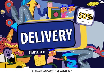 Modern design poster for delivery website. Vector banner