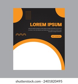 póster de diseño moderno, plantilla de diseño de portada del folleto del volante con elementos gráficos circulares y espacio para el fondo fotográfico
