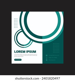 póster de diseño moderno, plantilla de diseño de portada del folleto del volante con elementos gráficos circulares y espacio para el fondo fotográfico