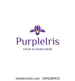 Modern design PURPLE IRIS grape flower logo design