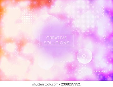 Modernes Design. Purple Magic Fluid. Leichtes Poster. Hologramm-Hintergrund. Hipster-Form. Weiche, helle Vorlage. Lebhafter Flyer. Sommerpunkte. Violett Modernes Design
