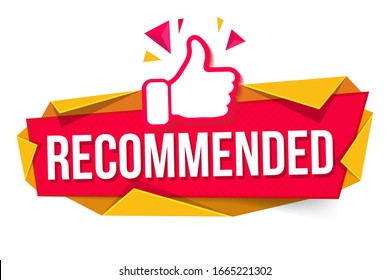 MODERN DESIGN OF THE RECOMMENDED BANNER WITH FINGER UP
