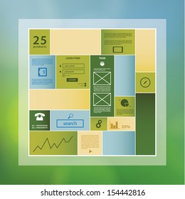 Modern design rectangle template with space for your content. Blank infographic layout with icons. Solid template in clean and clear design. Creative elements for presentation, brochure or website.