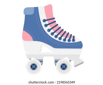 Modern design roller skates simple cartoon design vector illustration sport or casual equipment isolated on white background
