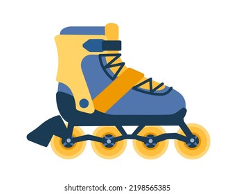 Modern design roller skates simple cartoon design vector illustration sport or casual equipment isolated on white background