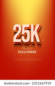 Modern design to say thank you for achieving 25k followers.
