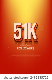 Modern design to say thank you for achieving 51k followers.