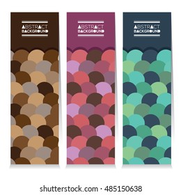 Modern Design Set Of Three Abstract Colorful Vertical Banners Vector Illustration