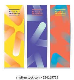 Modern Design Set Of Three Abstract Vertical Banners Vector Illustration