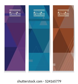 Modern Design Set Of Three Abstract Vertical Banners Vector Illustration