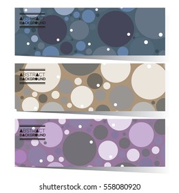 Modern Design Set Of Three Abstract Horizontal Banners Vector Illustration