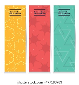 Modern Design Set Of Three Colorful Graphic Vertical Banners Vector Illustration