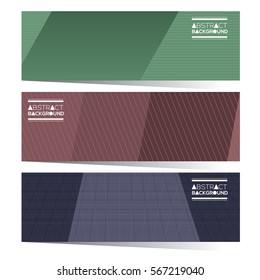 Modern Design Set Of Three Colorful Graphic Horizontal Banners Vector Illustration