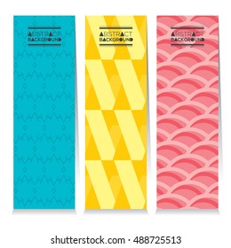 Modern Design Set Of Three Graphic Vertical Banners Vector Illustration