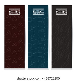 Modern Design Set Of Three Graphic Vertical Banners Vector Illustration