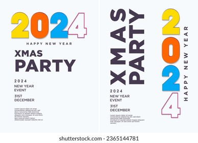 modern design sets the new year 2024 with beautiful numbers and soft colors. premium vector design for banners, posters and 2024 new year celebrations.
