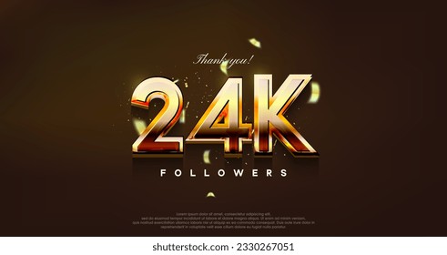 modern design with shiny gold color to thank 24k followers.