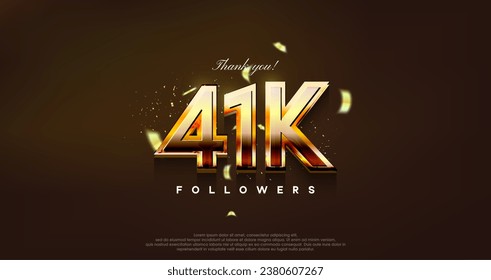 modern design with shiny gold color to thank 41k followers.