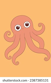 Modern design simple minimal cute squid octopus logo icon design template vector with modern illustration concept style 01