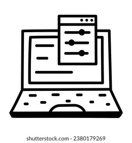 Ein modernes Design-Skizzensymbol für die Web-Anpassung 