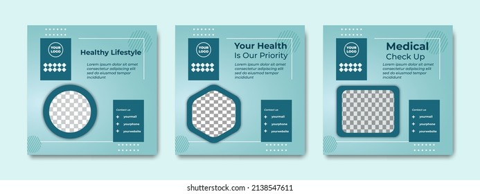 Modern design of social media post templates. Suitable for health webinars, health poster, business webinar, online classes and other online seminars.