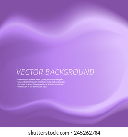 Modern Design soft style template on blurry background with space place for your text. Purple wave lines. Vector illustration EPS 10 for new product theme booklet