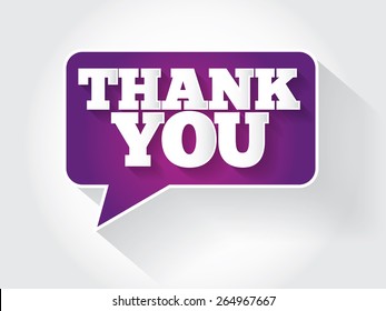 Modern Design Speech Bubble Thank You, vector concept