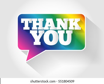 Modern Design Speech Bubble Thank You, text message bubble, flat business concept background