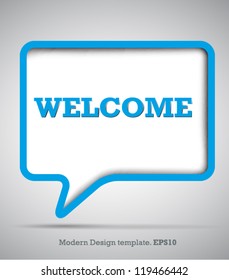 Modern Design Speech bubbles Welcome.vector